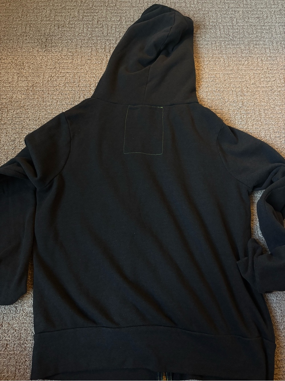 Aviator Nation Grey Zip Hoodie with Blue Stripe Chest - Picture 3 of 3